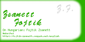 zsanett fojtik business card